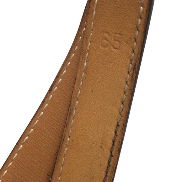 Hermès Black / Silver Signature H Buckle Thin Leather Belt - Picture 6 of 10